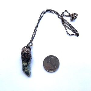 Copper Blue Kyanite & Snowflake obsidian necklace